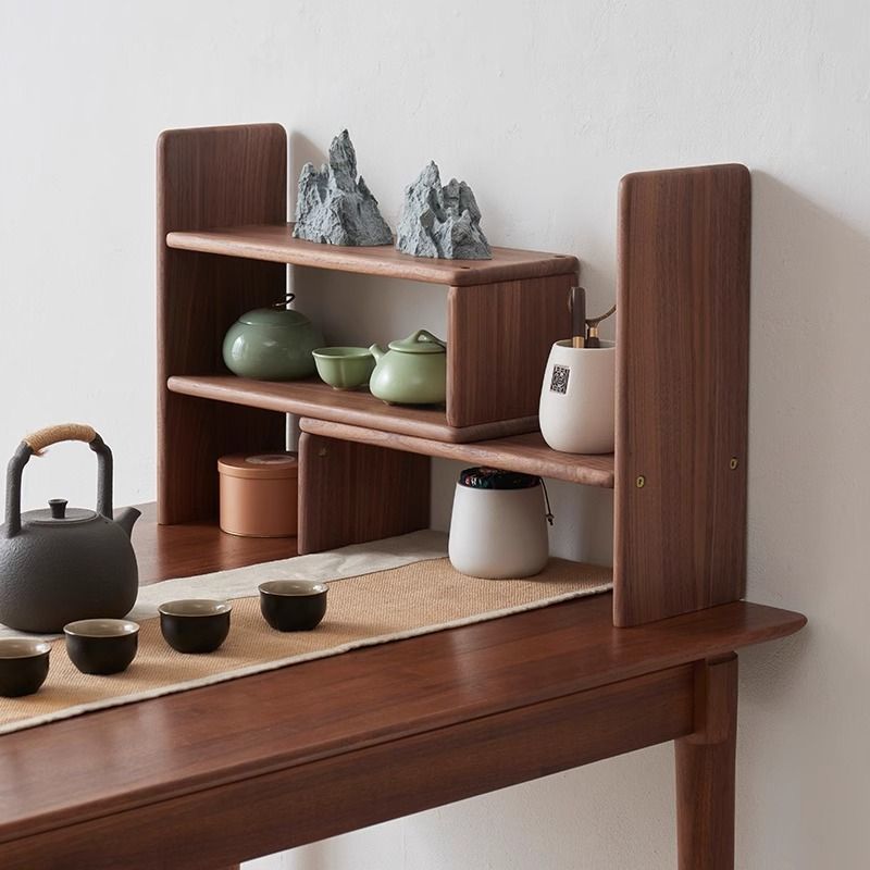 Coffee Tea Display - Black Walnut Wood Storage Rack Mug