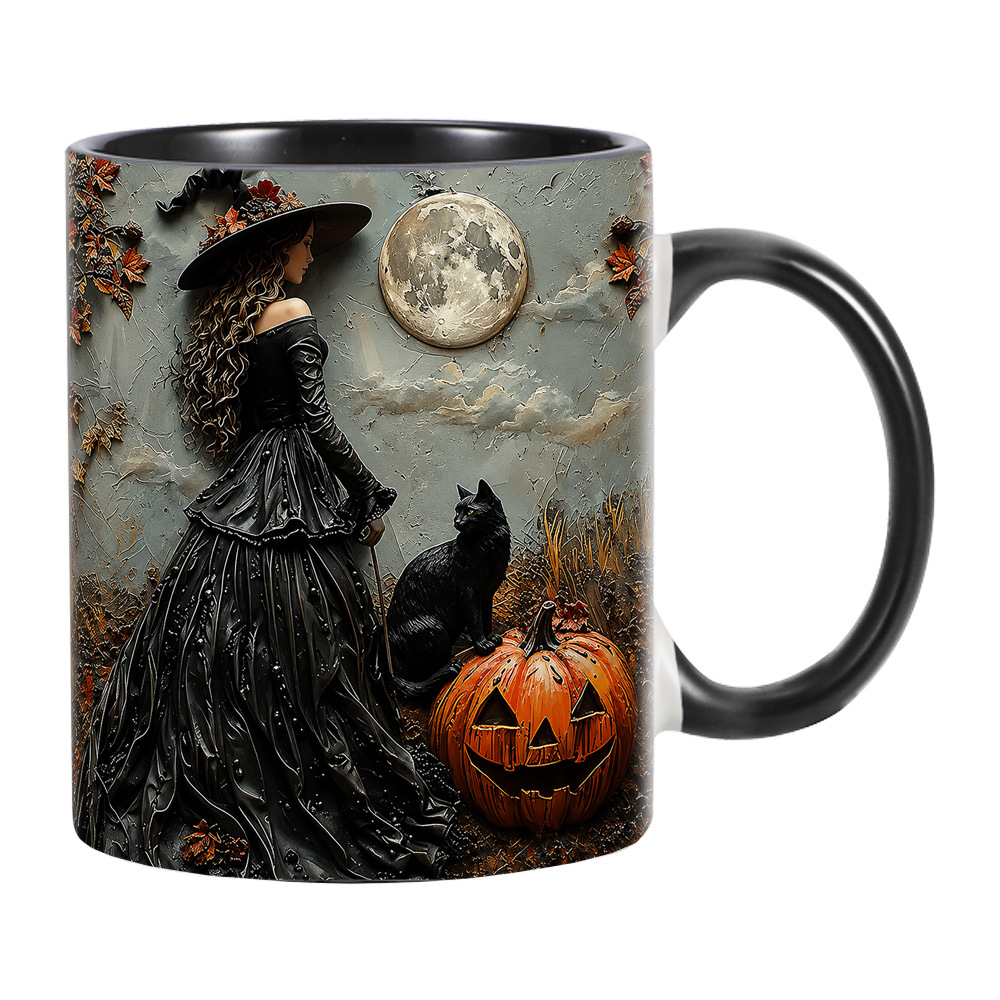 Coffee Tea Festival - Halloween Pumpkin Wizard Ceramic Mug, Coffee