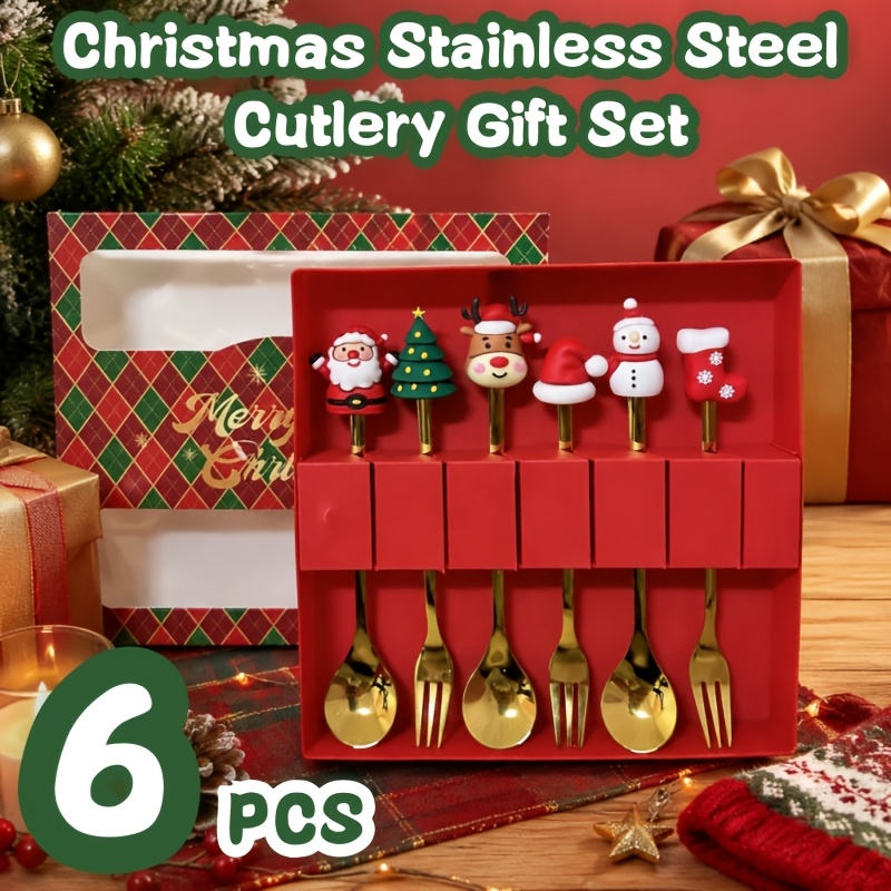 Coffee Tea Festival - 6Pcs Festive Christmas Spoon Fork Set