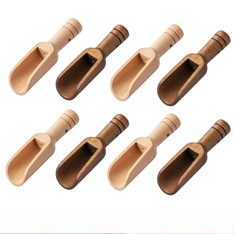 Coffee Tea Spoon - 5Pcs Japanese Mini Wooden Spoons, Natural