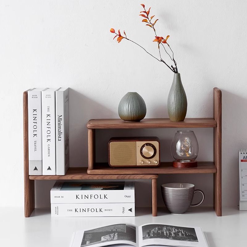 Black Walnut Wood Storage Rack - Coffee Tea Display ulasan dan harga