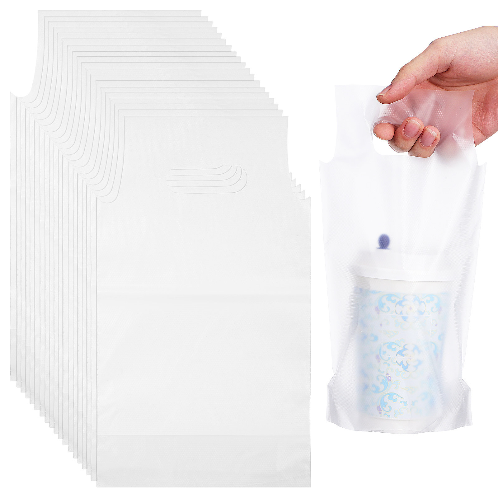 500Pcs Transparent Takeout Bev - Coffee Tea Milk ulasan dan harga