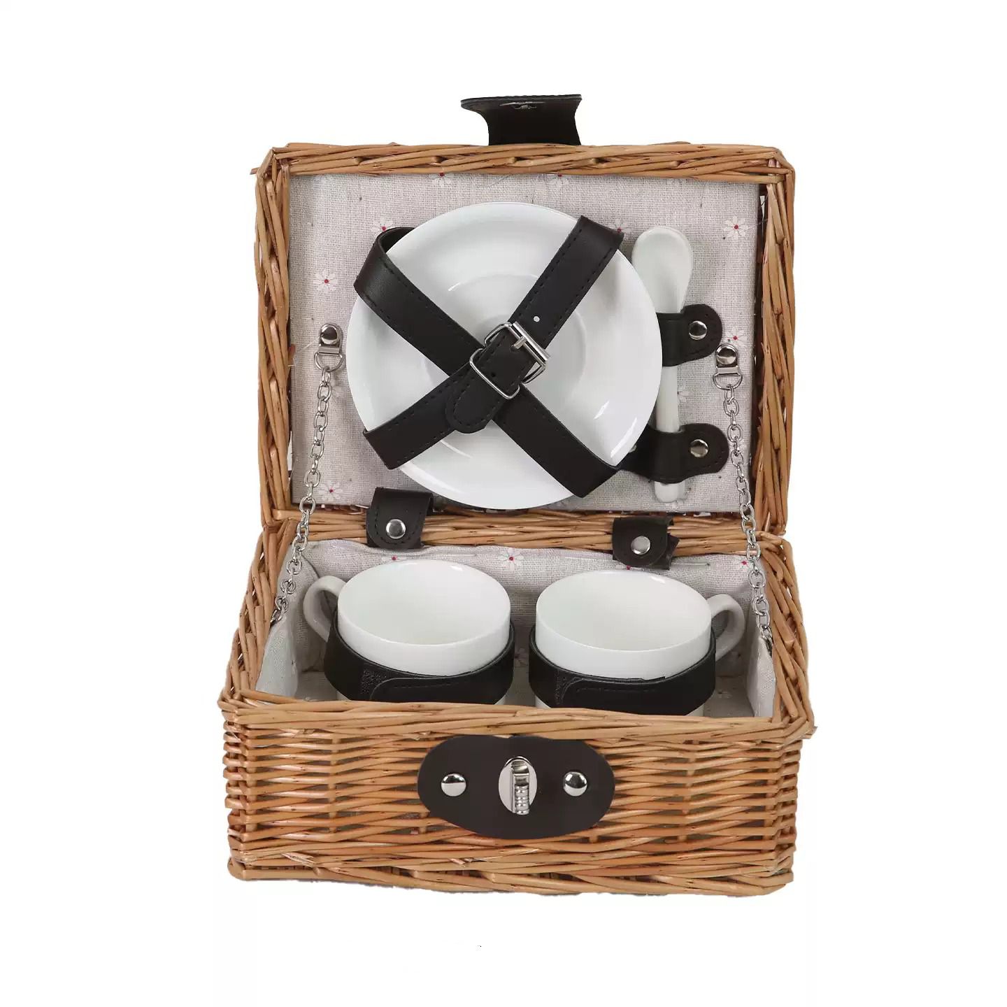 2 Person Willow Picnic Basket  - Coffee Tea Spoon ulasan dan harga
