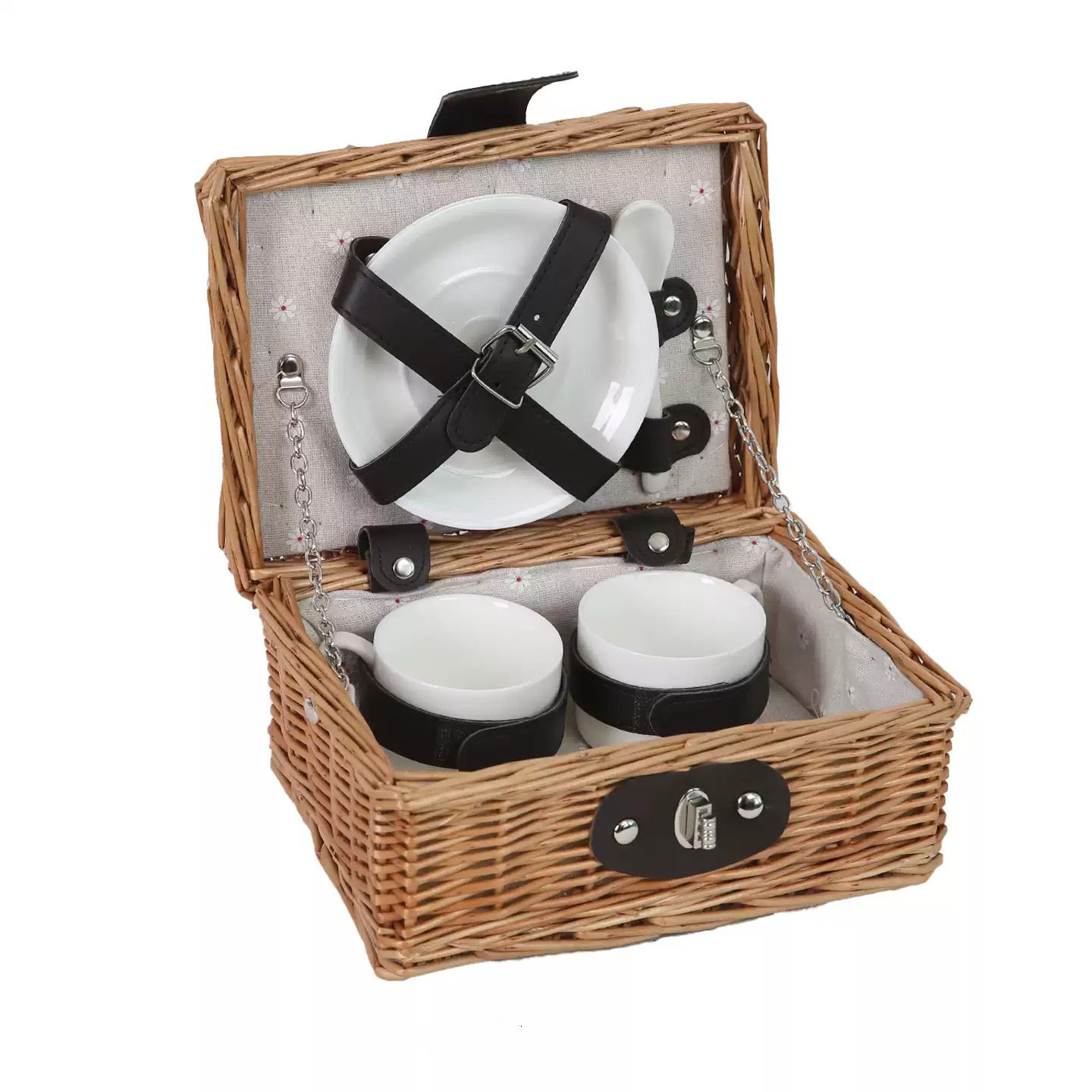 2 Person Willow Picnic Basket  - Coffee Tea Spoon ulasan dan harga