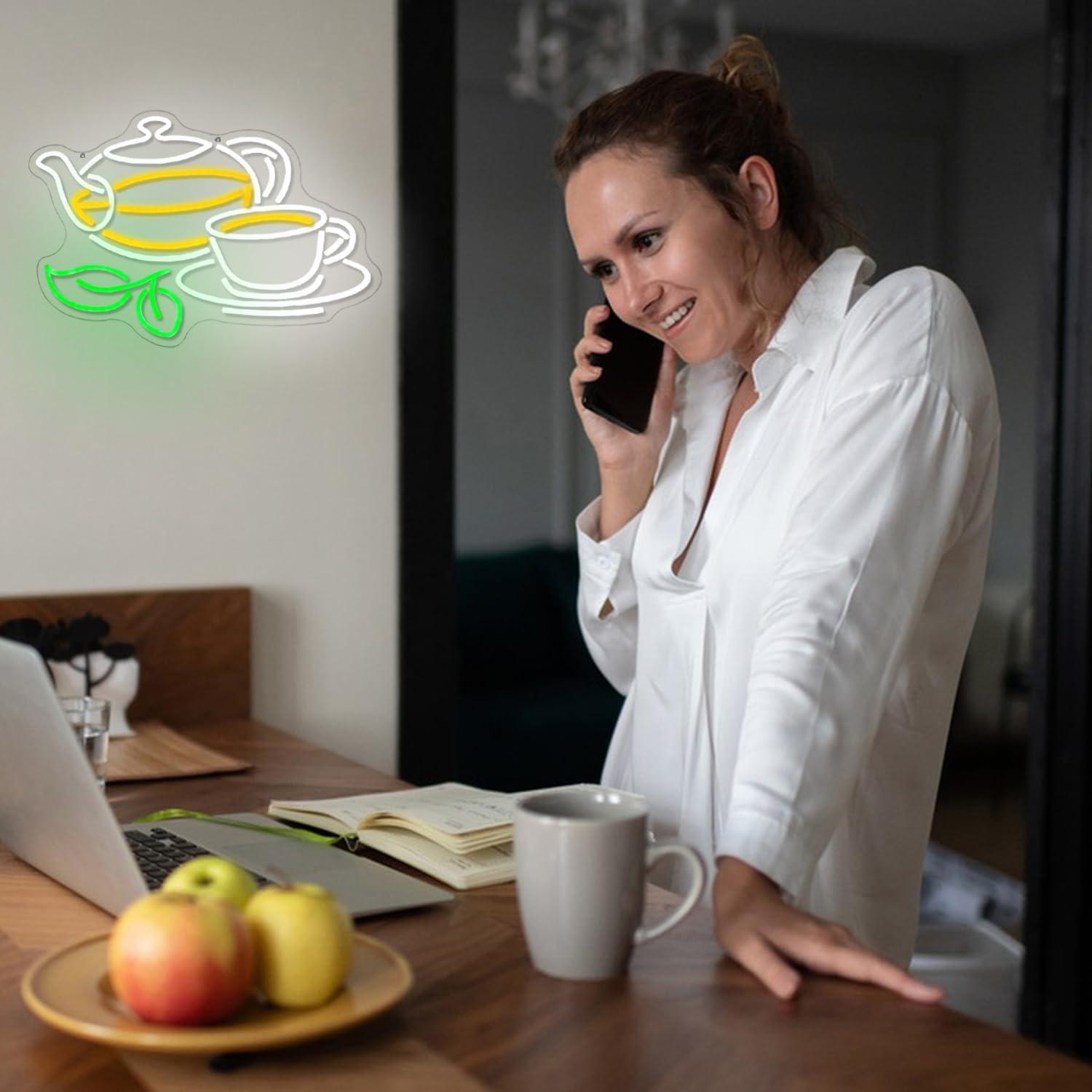 Tea Neon Sign USB Dimmable LED - Coffee Tea Plantation ulasan dan harga