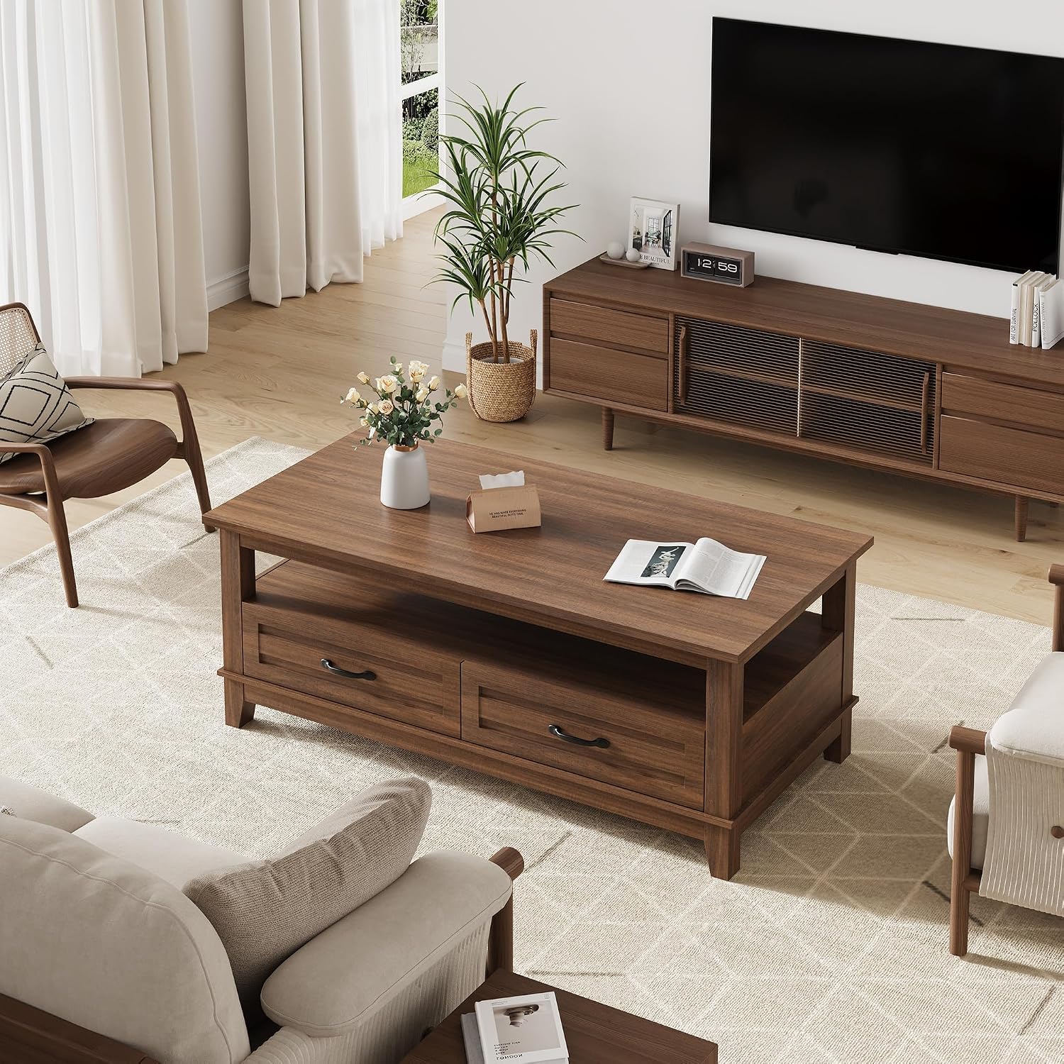 Farmhouse Coffee Table With St - Coffee Tea Display ulasan dan harga
