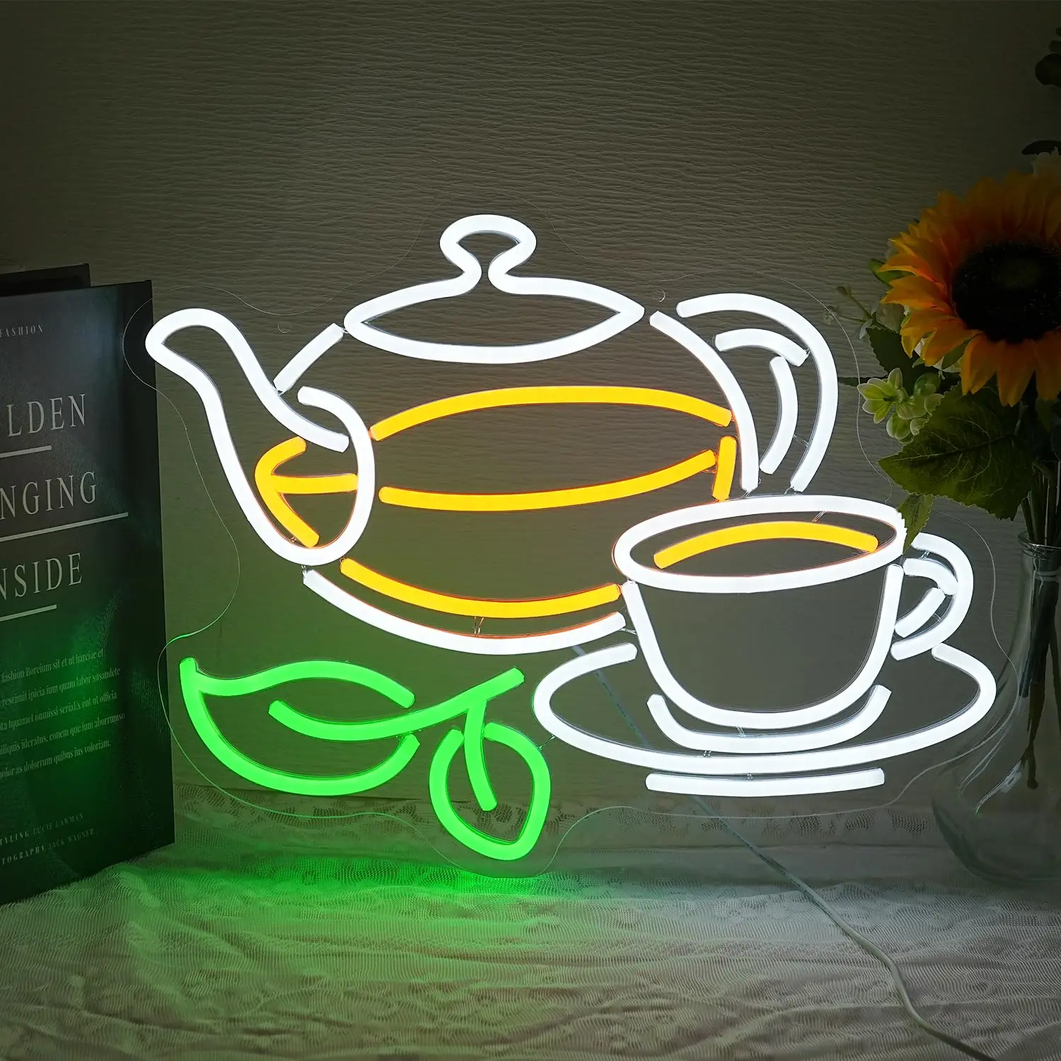 Tea Neon Sign Tea Pot Light Dr - Coffee Tea Plantation ulasan dan harga