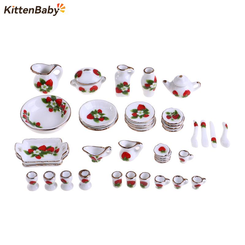 1 Set 1:12 Miniature Doll Hous - Coffee Tea Game ulasan dan harga
