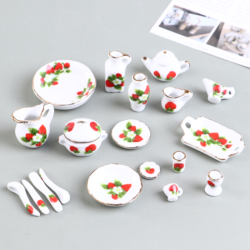 1 Set 1:12 Miniature Doll Hous - Coffee Tea Game ulasan dan harga