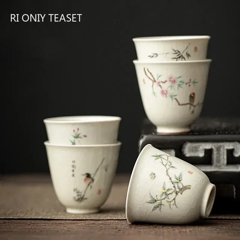 Retro Ice Crack Ceramic Teacup - Coffee Tea Set Up ulasan dan harga