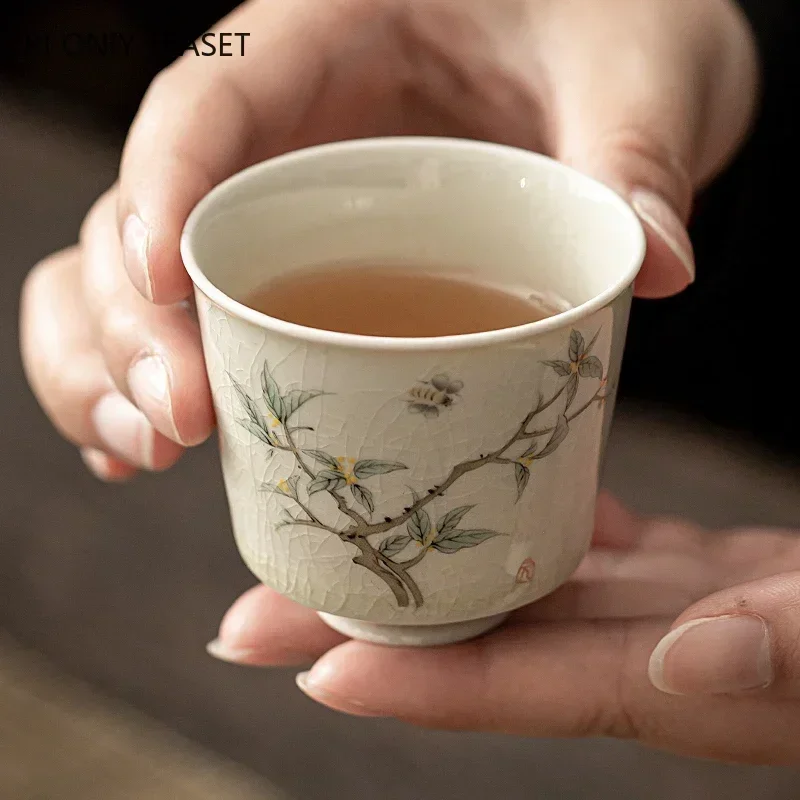 Retro Ice Crack Ceramic Teacup - Coffee Tea Set Up ulasan dan harga