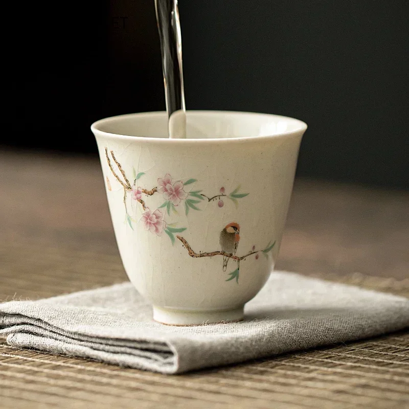 Retro Ice Crack Ceramic Teacup - Coffee Tea Set Up ulasan dan harga