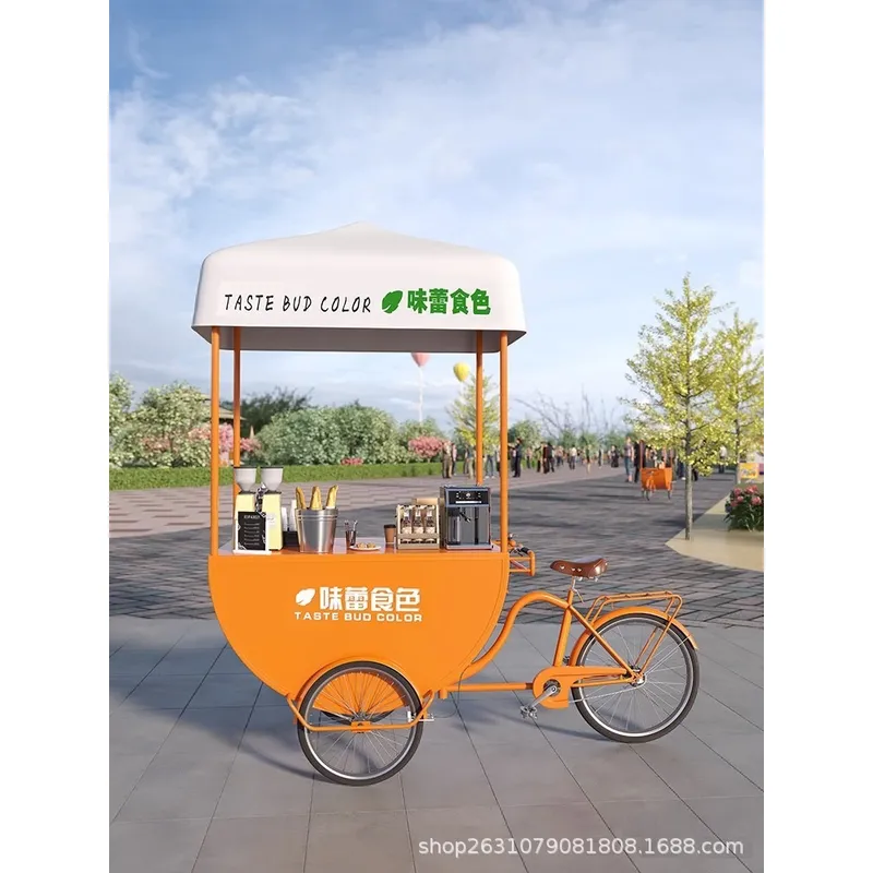 Outdoor Mobile Food Cart Snack - Coffee Tea Milk ulasan dan harga