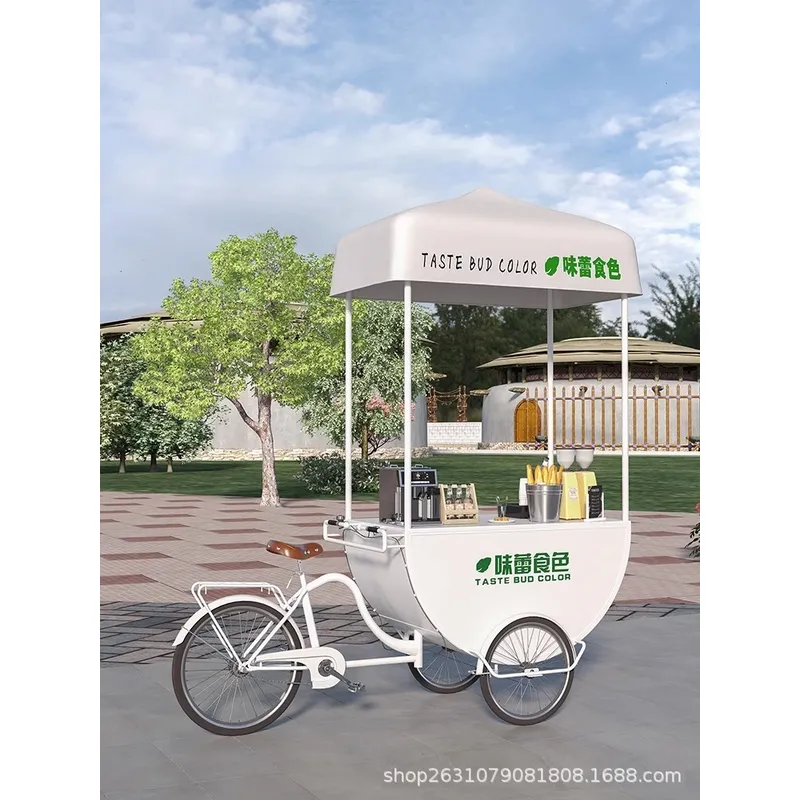 Outdoor Mobile Food Cart Snack - Coffee Tea Milk ulasan dan harga